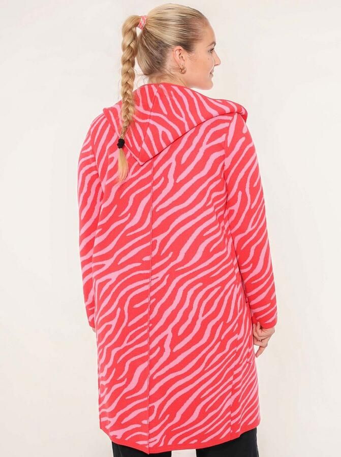 Zwillingsherz Vest Zebra Animal-patroon capuchon lange mouw contrast-details - Foto 2