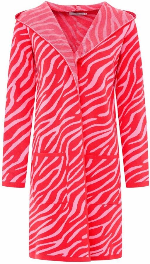 Zwillingsherz Vest Zebra Animal-patroon capuchon lange mouw contrast-details - Foto 3