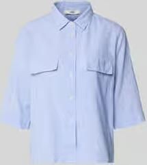 0039 italy Blouse van linnenmix met borstzakken model 'BEA'