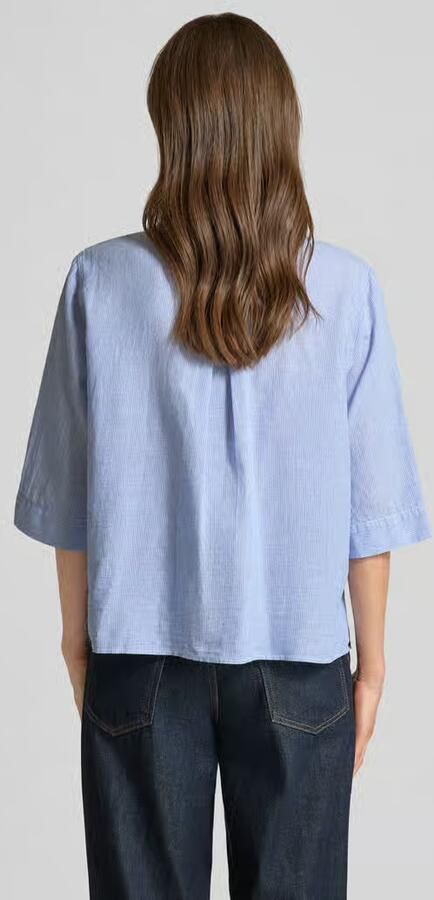 0039 italy Blouse van linnenmix met borstzakken model 'BEA' - Foto 3