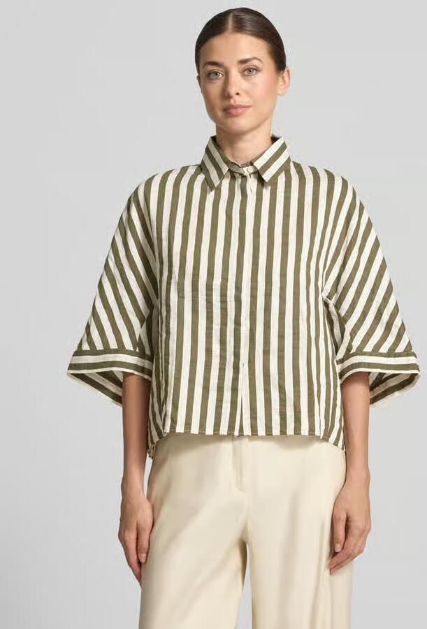 0039 italy Oversized blouse met lange mouwen van puur linnen model 'HOLLIE' - Foto 2