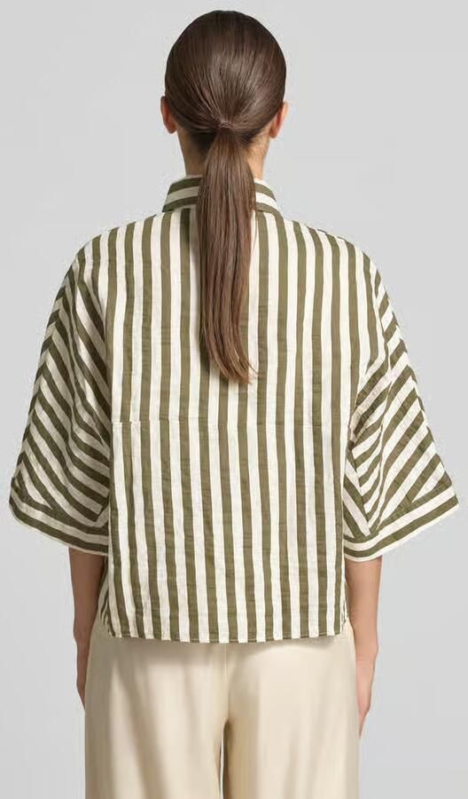 0039 italy Oversized blouse met lange mouwen van puur linnen model 'HOLLIE' - Foto 3