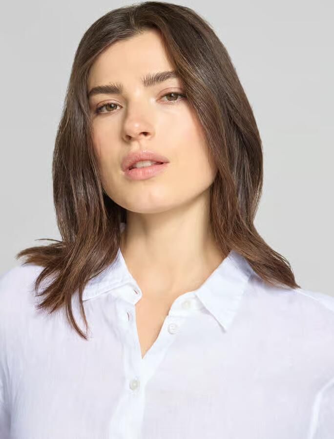 0039 italy Overhemdblouse van linnen met Kentkraag model 'MIRA' - Foto 2