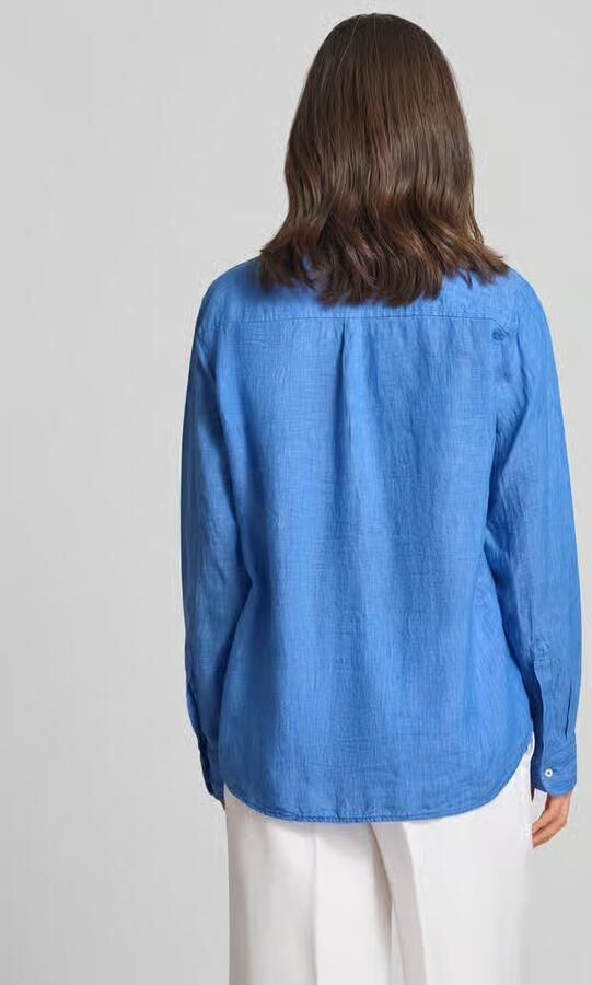 0039 italy Overhemdblouse van linnen met Kentkraag model 'MIRA'