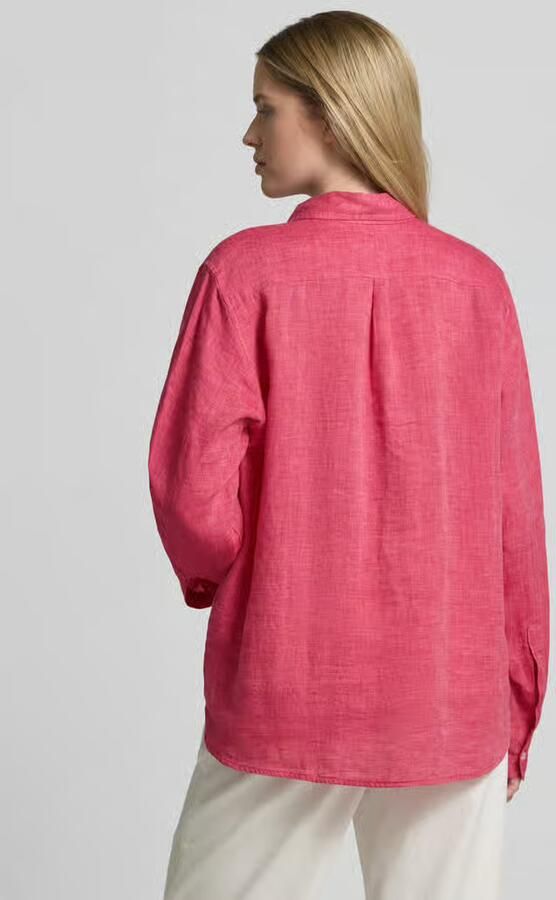 0039 italy Overhemdblouse van linnen met Kentkraag model 'MIRA' - Foto 2