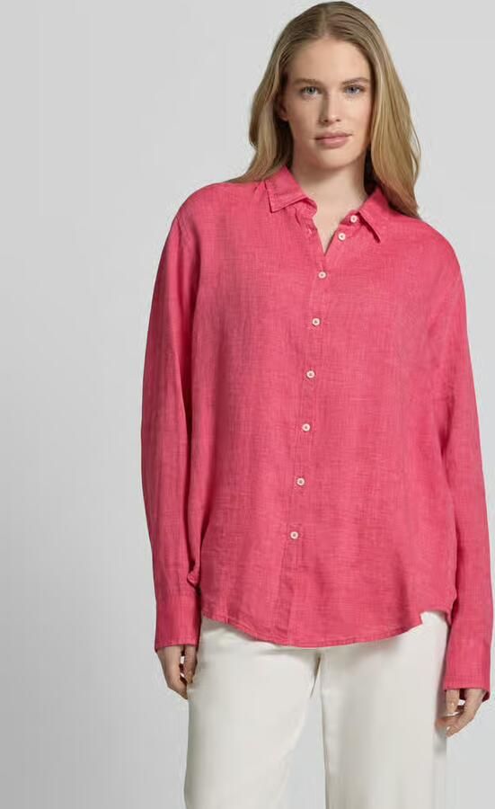 0039 italy Overhemdblouse van linnen met Kentkraag model 'MIRA' - Foto 3