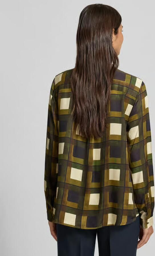 0039 italy Overhemdblouse van viscose met maokraag model 'JANE'