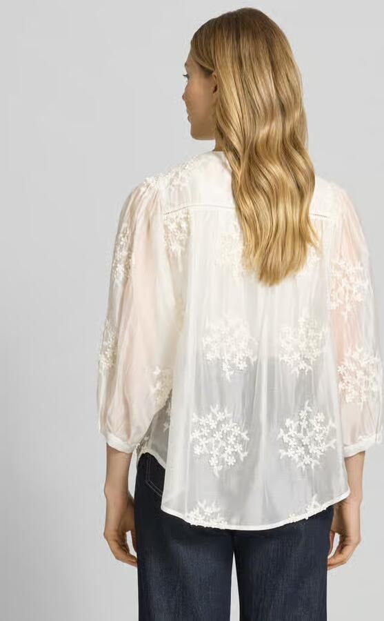 0039 italy regular fit blouse met 3 4-mouwen model 'FAVIOLA FANCY'