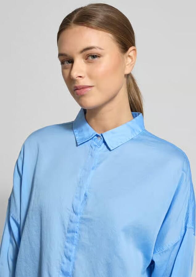 0039 italy Regular fit blouse met verborgen knoopsluiting model 'SANDY'