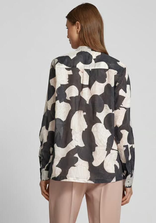 0039 italy Regular fit blouse met opstaande kraag model 'JANICE'