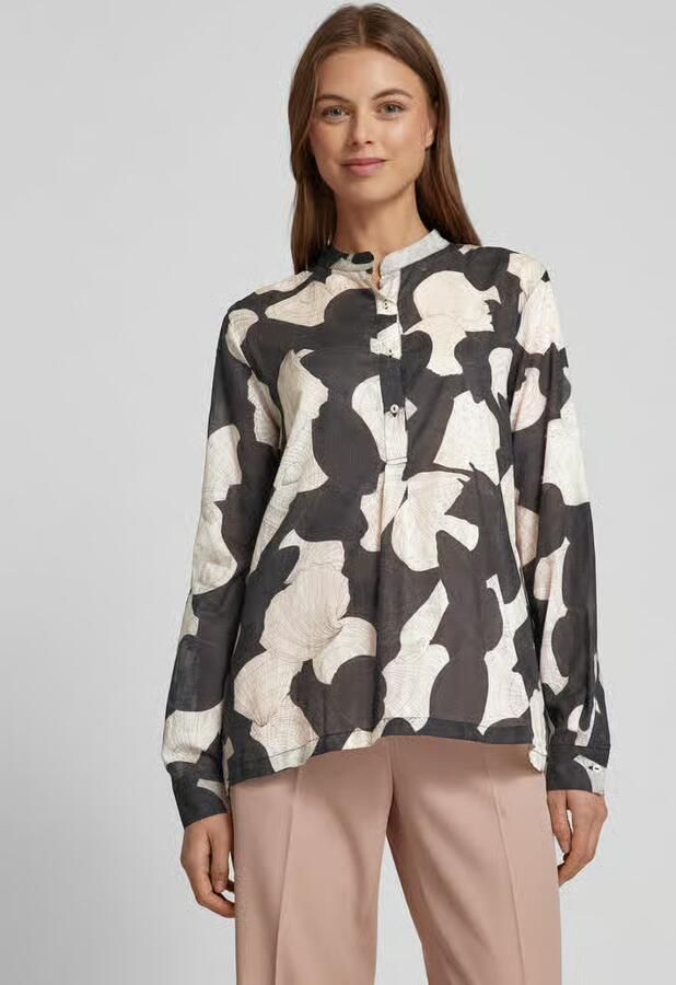 0039 italy Regular fit blouse met opstaande kraag model 'JANICE' - Foto 2