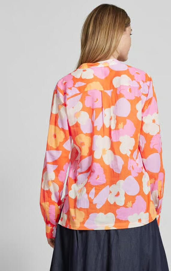 0039 italy Regular fit blouse met opstaande kraag model 'JANICE' - Foto 3