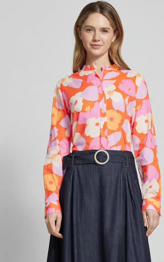 0039 italy Regular fit blouse met opstaande kraag model 'JANICE' - Foto 4
