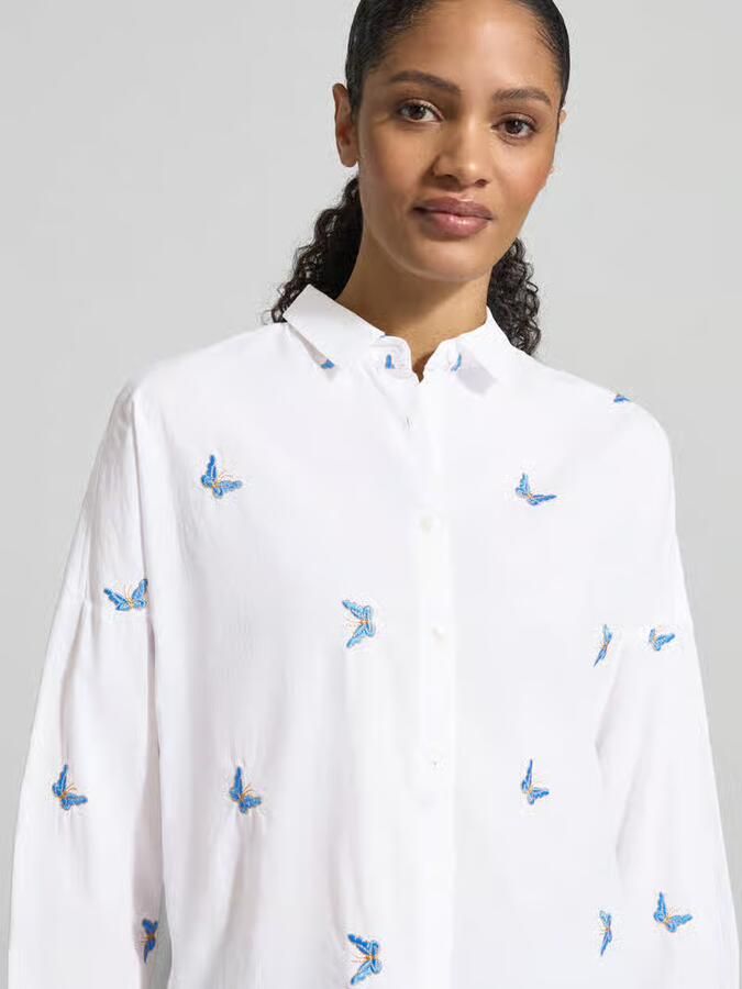 0039 italy Regular fit Blouse met Stitchings Model 'LUCY'