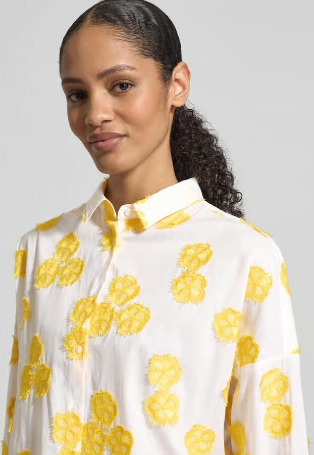 0039 italy Regular fit blouse met stitchings model 'LUCY'