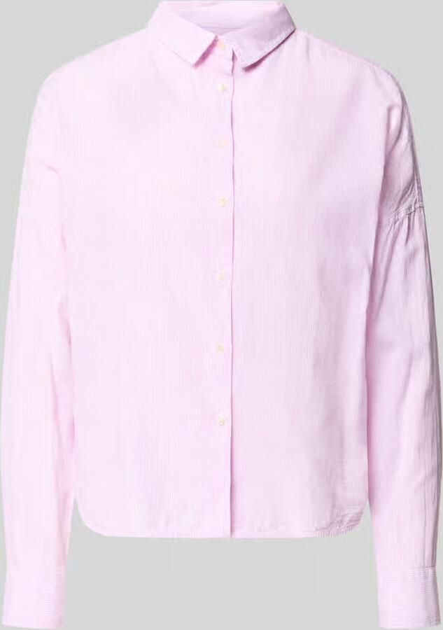0039 italy regular fit blouse van mix van katoen en linnen model 'LUCY' - Foto 2