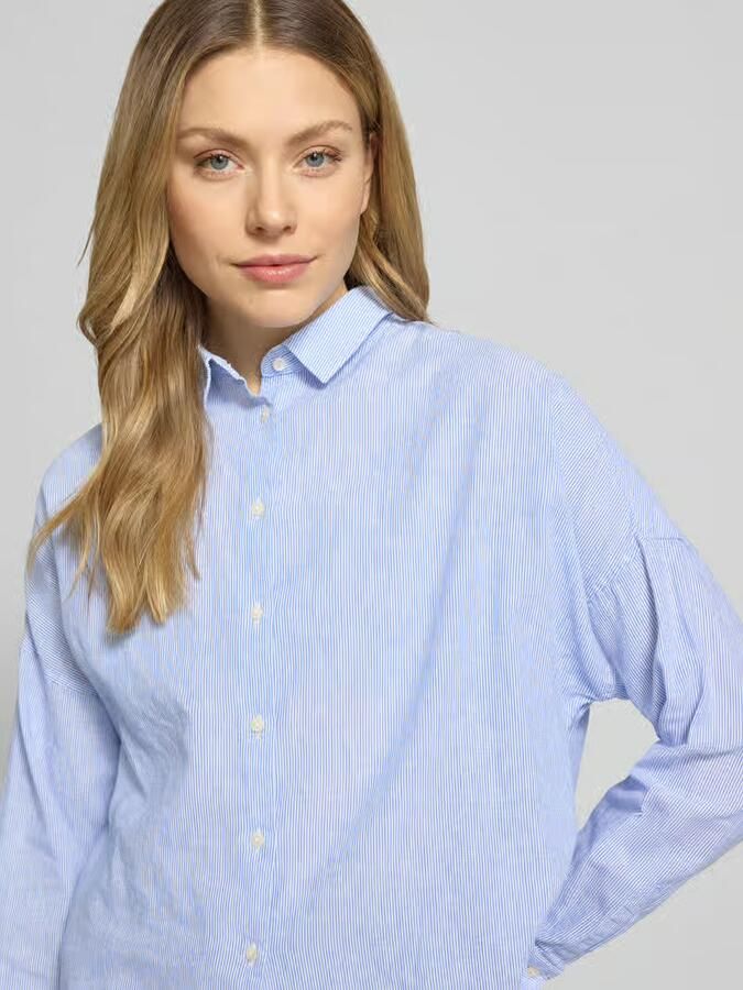 0039 italy regular fit blouse van mix van katoen en linnen model 'LUCY'