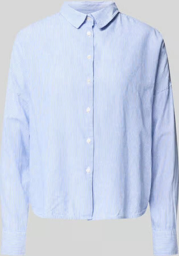 0039 italy regular fit blouse van mix van katoen en linnen model 'LUCY' - Foto 2