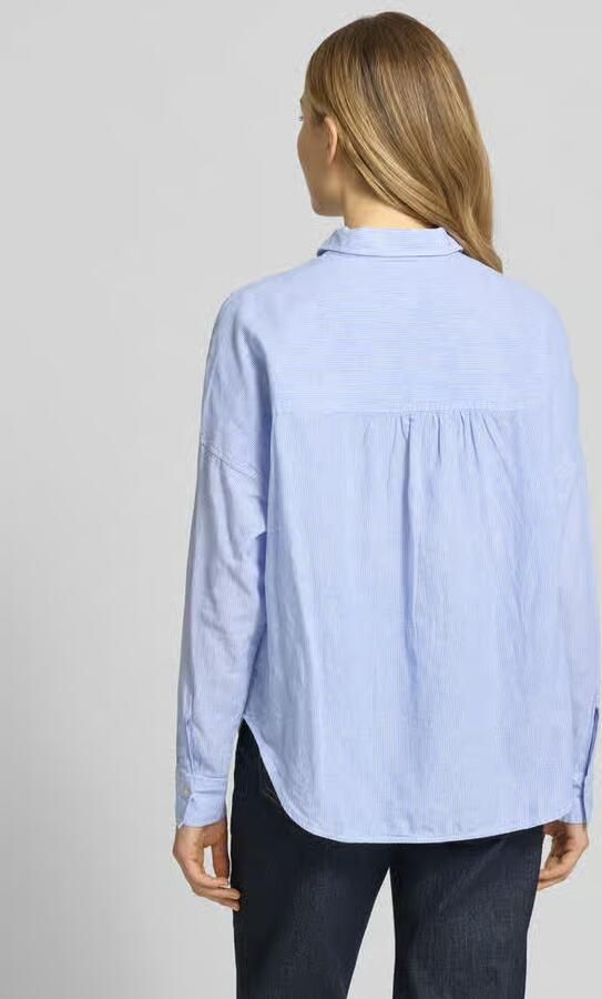 0039 italy regular fit blouse van mix van katoen en linnen model 'LUCY'