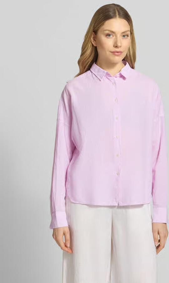 0039 italy regular fit blouse van mix van katoen en linnen model 'LUCY' - Foto 3