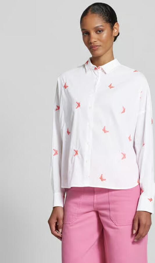 0039 italy Regular fit overhemdblouse met motiefstitching model 'LUCY' - Foto 2