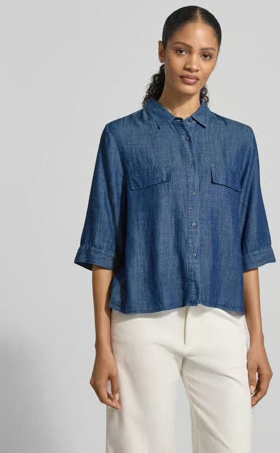 0039 italy Relaxed fit blouse van een mix van lyocell en linnen model 'BEA' - Foto 4