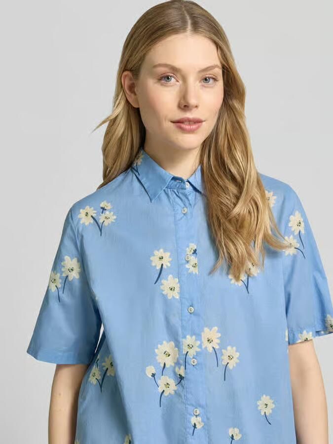 0039 italy relaxed fit vrijetijdsoverhemd met een bloemige all-over print model 'Bea'