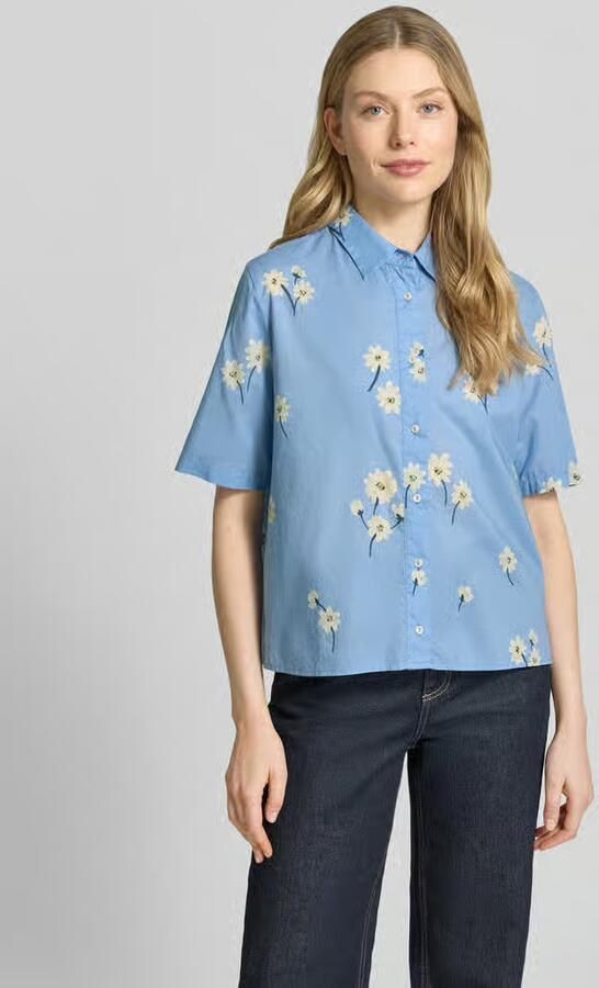 0039 italy relaxed fit vrijetijdsoverhemd met een bloemige all-over print model 'Bea' - Foto 3