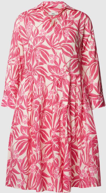 0039 italy Knielange blousejurk met all-over motief model 'Jule'