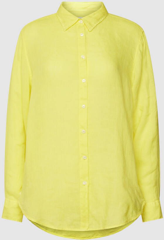 0039 italy Linnen blouse met overhemdkraag model 'Mira'
