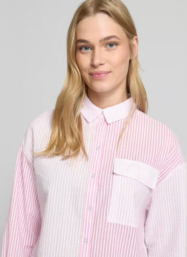 A-view Regular fit overhemdblouse met structuurmotief model 'Mila'