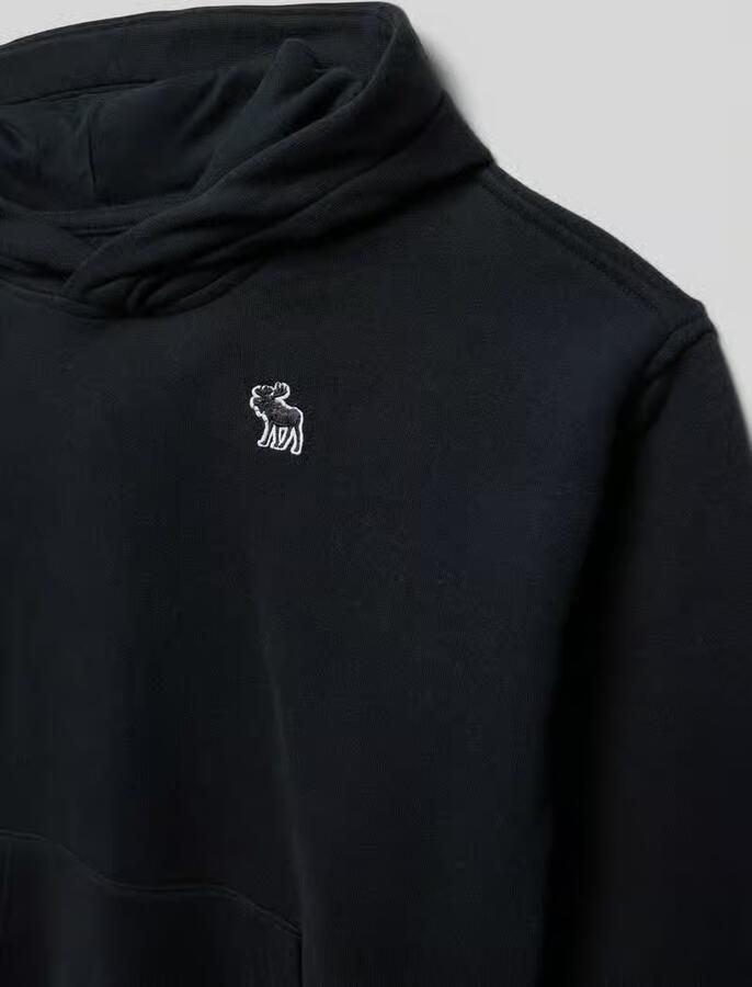 Abercrombie&Fitch Hoodie met labelstitching en kangoeroezak
