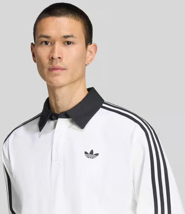 Adidas Originals regular fit rugbys shirt van puur katoen met gestikt logo