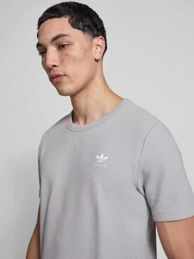 Adidas Trefoil Essentials Waffle T-shirt Grijs- Heren Grijs