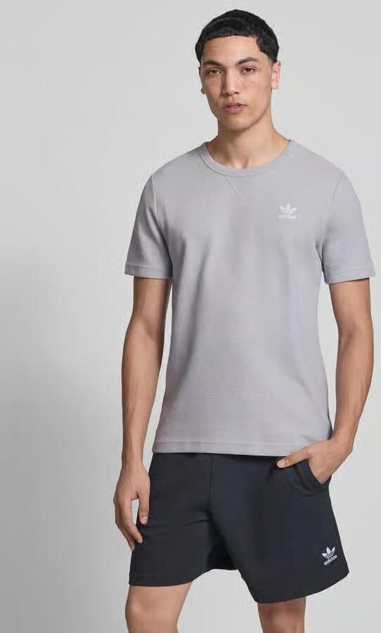 Adidas Originals Trefoil Essentials Waffle T-shirt Grijs- Heren Grijs - Foto 2