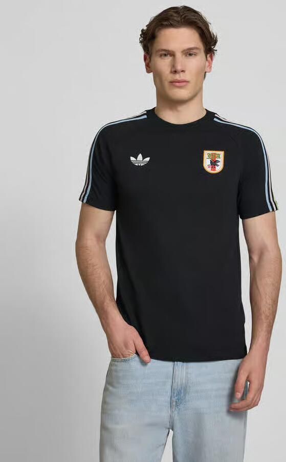 Adidas Originals regular fit T-shirt van katoenmix met JFA-applicatie model 'NOIR' - Foto 3