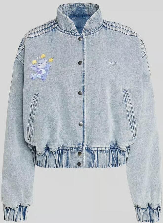 Adidas Originals relaxed fit jeansjack van puur katoen met borduursels