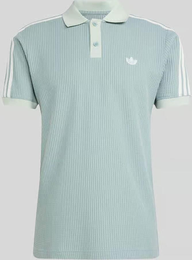 Adidas Originals 3-Stripes Waffle Knit Polo Shirt Groen- Heren Groen - Foto 2