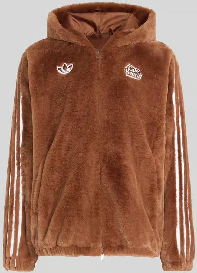 Adidas Originals relaxed fit teddyjack met capuchon en patches