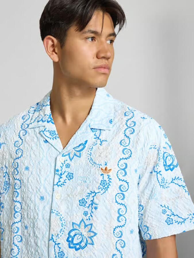 Adidas Originals relaxed fit vrijetijdsoverhemd van seersucker met gestikt logo - Foto 2