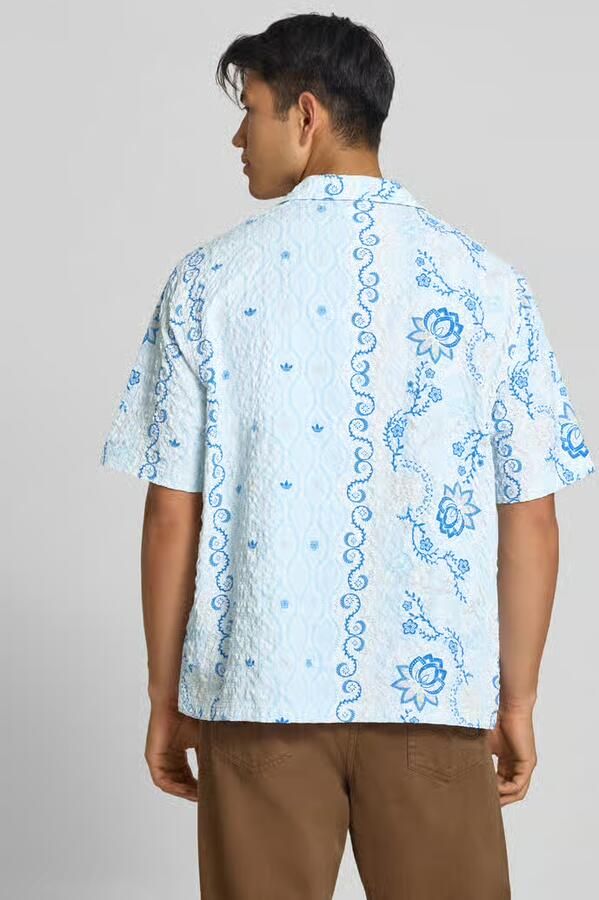 Adidas Originals relaxed fit vrijetijdsoverhemd van seersucker met gestikt logo - Foto 2
