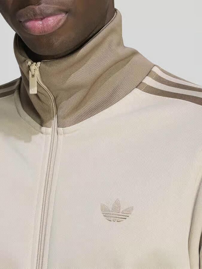 Adidas Originals slim fit sweatjack van katoenmix met opstaande kraag
