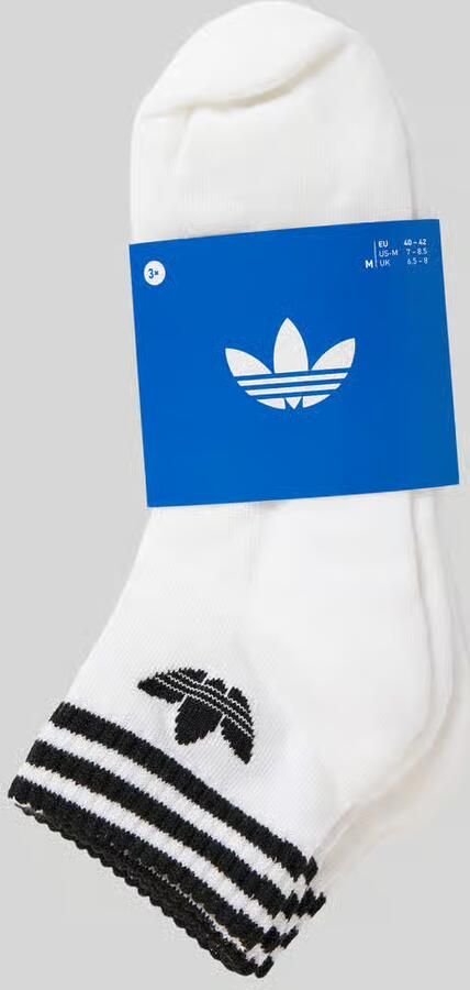 Adidas Originals adicolor Trefoil Ankle Sokken (3 Pack) Unisex wit Maat 40-42 Kleding - Foto 8