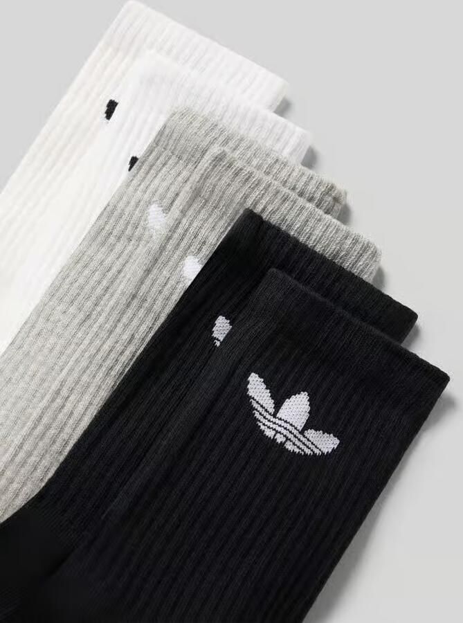 Adidas Originals Senior sportsokken set van 6 zwart grijs wit Katoen 37-39