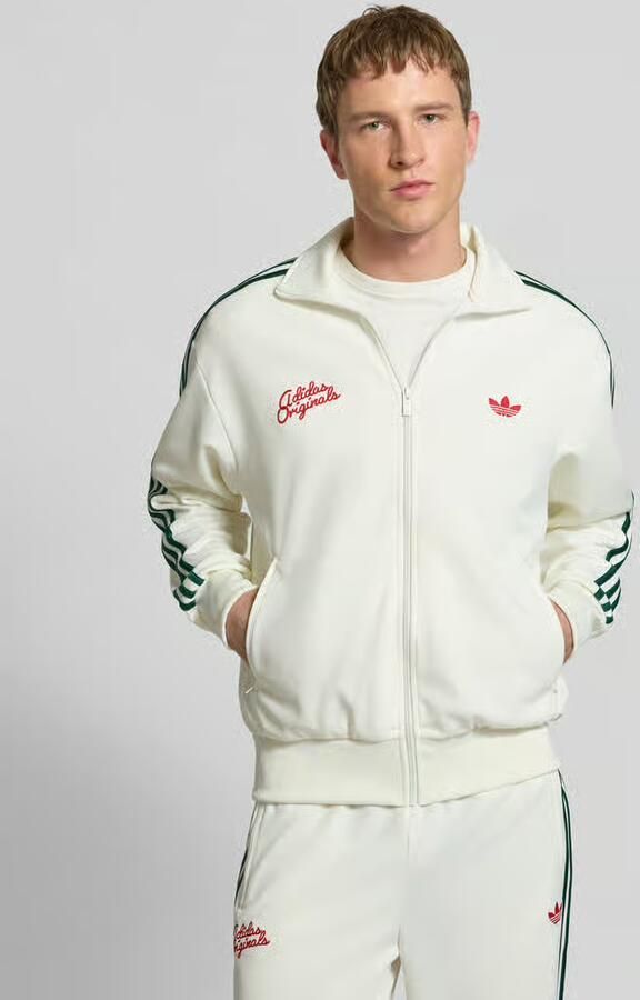 Adidas Originals Sweatjack met gestikt logo en opstaande kraag - Foto 4