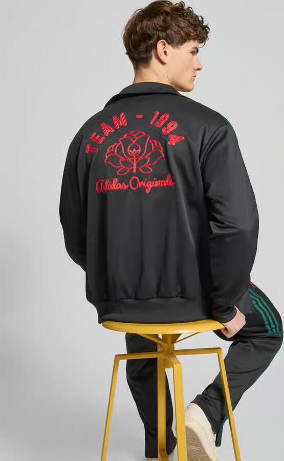 Adidas Originals Sweatjack met logo-stitching en opstaande kraag
