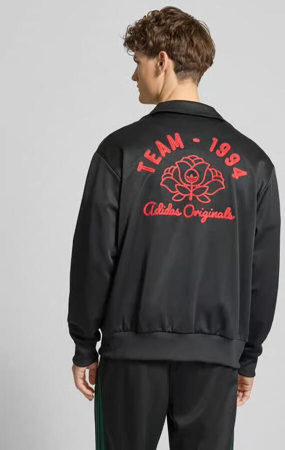 Adidas Originals Sweatjack met logo-stitching en opstaande kraag