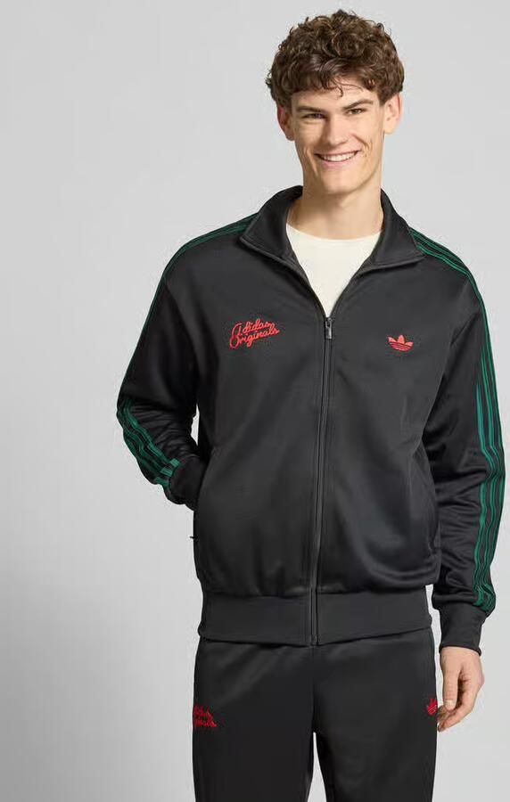 Adidas Originals Sweatjack met logo-stitching en opstaande kraag - Foto 2