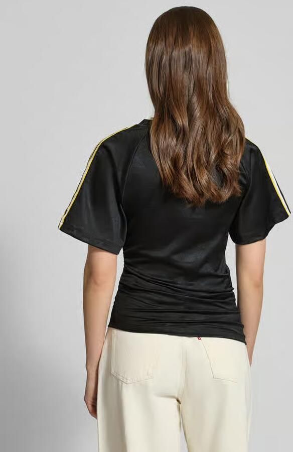 Adidas Originals 3-Stripes Rouched Football T-Shirt Zwart- Dames Zwart - Foto 4