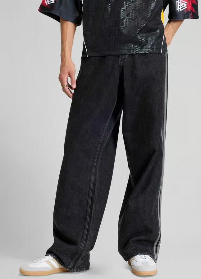 Adidas Originals Wide leg jeans van puur katoen met logodetail - Foto 8